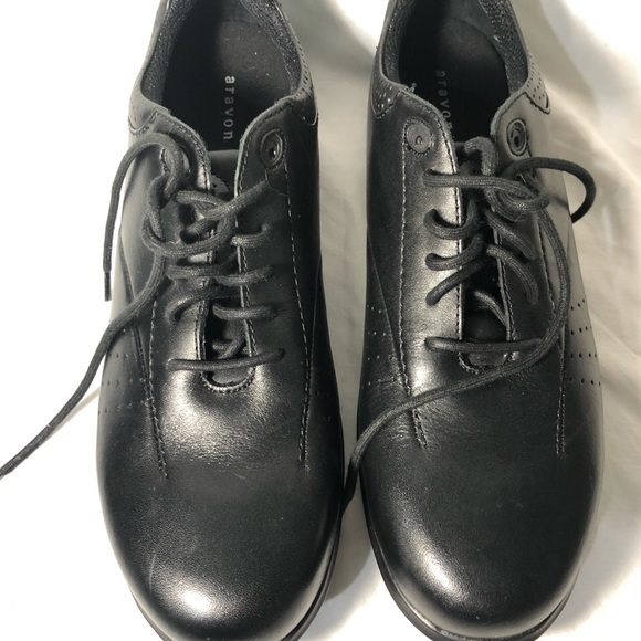 Aravon Farren Black Leather Lace-Up Women's 13 2A - Picture 2 of 8